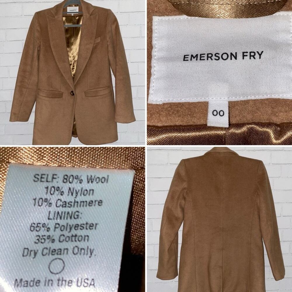 Emerson Fry $328 JUDE Jacket Camel Wool Cashmere sz 00 NWOT